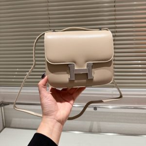 HERMES CONSTANCE LEATHER BAG BEIGE 18CM