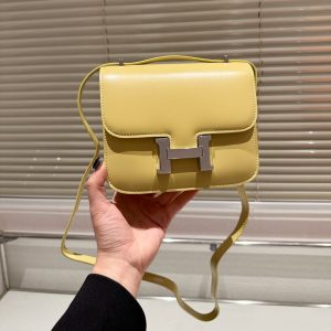 HERMES CONSTANCE LEATHER BAG YELLOW 18CM