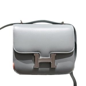 HERMES CONSTANCE LEATHER BAG GREY 18CM