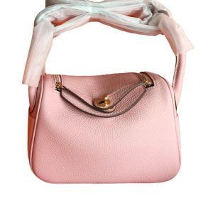 HERMES LINDY MINI BAG ROSE SAKURA WITH GOLD HARDWARE 19CM