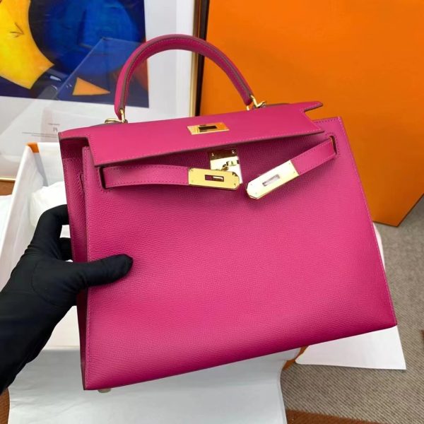 HERMES KELLY 25 EPSOM POURPRE 25CM GOLD HARDWARE