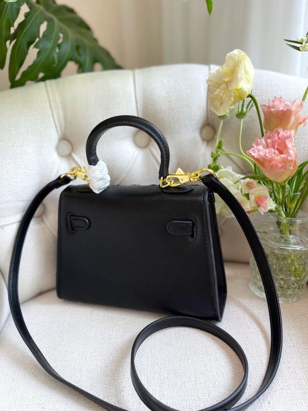 HERMÈS KELLY POCHETTE BAG BLACK 20CM