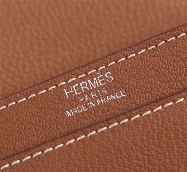 HERMÈS VERROU MINI BROWN CANVAS 17CM