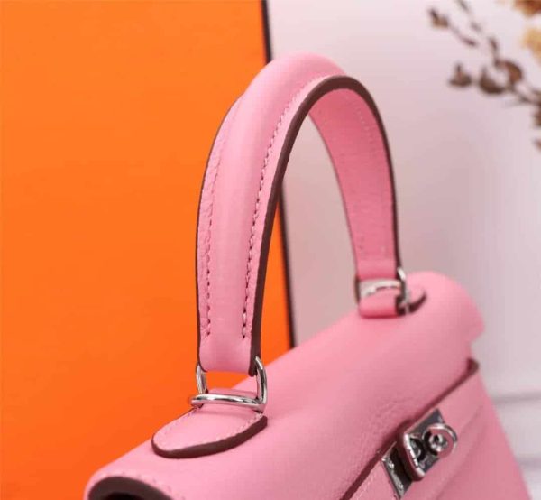 HERMÈS KELLY 28 SELLIER HANDBAG IN ROSE CONFETTI EPSOM LEATHER WITH PALLADIUM HARDWARE 28CM