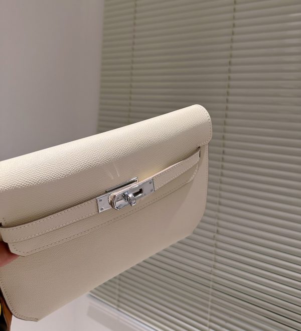 HERMES KELLY DEPECHES 25 POUCH BEIGE 25CM