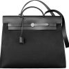 HERMES HERBAG ZIP 31 BAG PALLADIUM HARDWARE BLACK 31CM