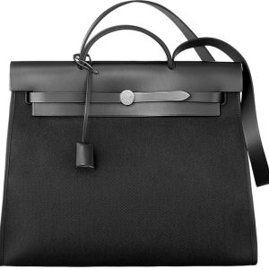 HERMES HERBAG ZIP 31 BAG PALLADIUM HARDWARE BLACK 31CM