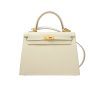 HERMES KELLY WHITE SELLIER ROUGE EPSOM GOLD HARDWARE 32CM