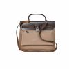 HERMES TOILE HERBAG ZIP TOTE BAG DARK BROWN 31CM