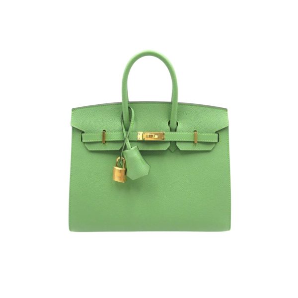 HERMÈS BIRKIN B25 TOGO GRENAT GHW GREEN 20CM