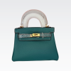 HERMES KELLY SELLIER ROUGE EPSOM GOLD HARDWARE DARK GREEN 28CM