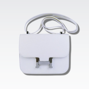 HERMES CONSTANCE SWIFT WHITE SILVER HARDWARE 18CM