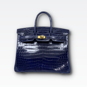 HERMES BIRKIN 30 CROCODILE GOLD-TONED HARDWARE DARK BLUE