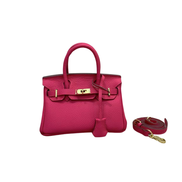 HERMES BIRKIN MINI GOLD HARDWARE EPSOM DARK PINK 20CM