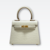 HERMES MINI KELLY K20 GOLD-TONED HARDWARE WHITE 20CM