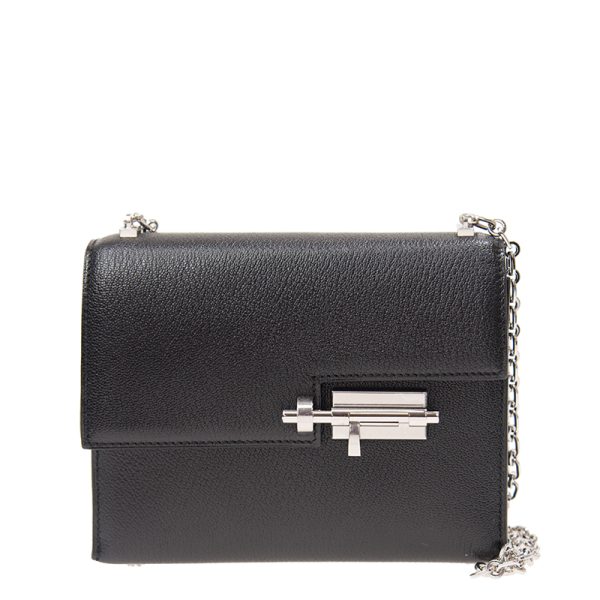 HERMES VERROU CHAINE BAG BLACK 17CM