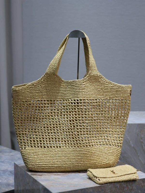 SL Icare Maxi Shopping Bag Raffia Knit