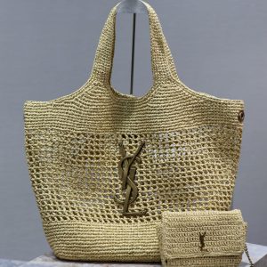 SL Icare Maxi Shopping Bag Raffia Knit