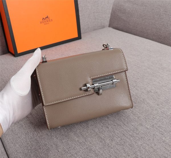 HERMES VERROU CHAINE BAG GREY 17CM