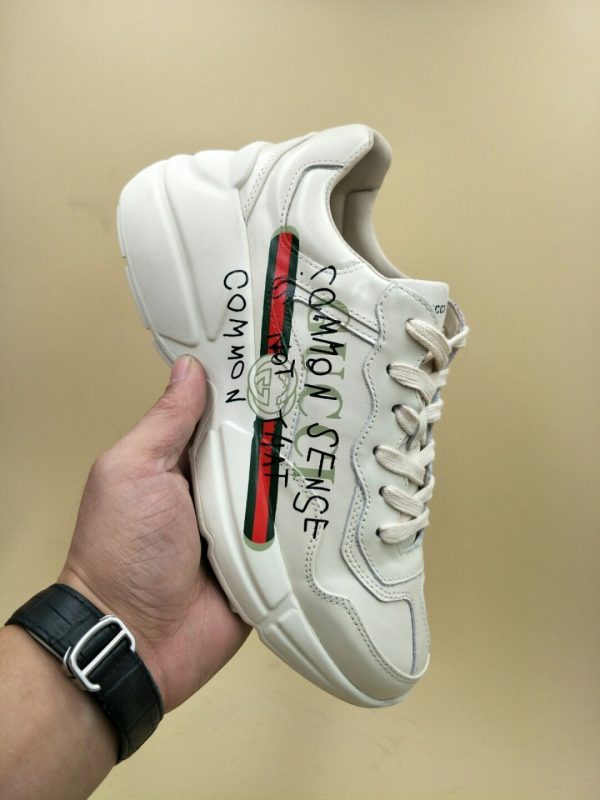 GUCCI RHYTON PRINT LEATHER SNEAKER