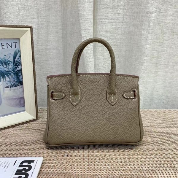 HERMES BIRKIN MINI GOLD HARDWARE EPSOM DARK BEIGE 20CM