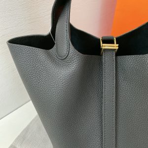 HERMES PICOTIN CLEMENCE GOLD HARDWARE BLACK 22CM