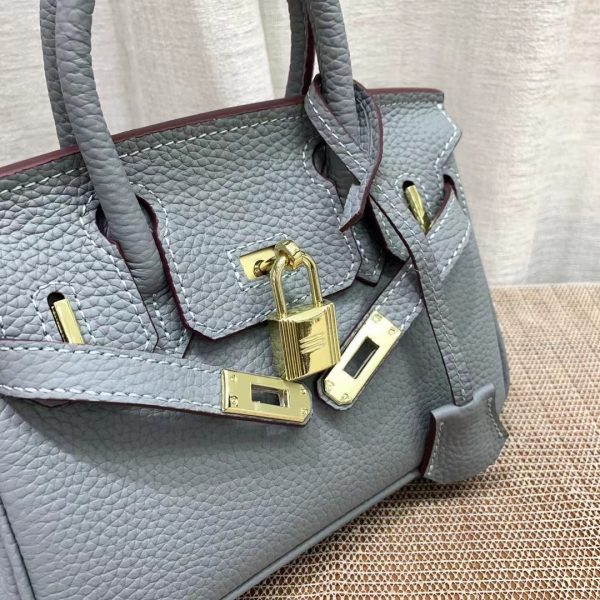 HERMES BIRKIN MINI GOLD HARDWARE EPSOM GREY 20CM