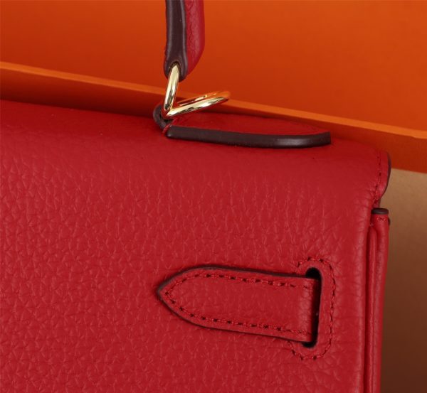 HERMES KELLY RED SELLIER ROUGE EPSOM GOLD HARDWARE 32CM