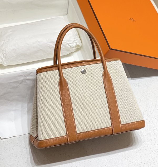 HERMES GARDEN PARTY 30 TOTE BAG BROWN 30CM