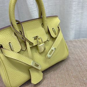 HERMES BIRKIN MINI GOLD HARDWARE EPSOM LIGHT YELLOW 20CM