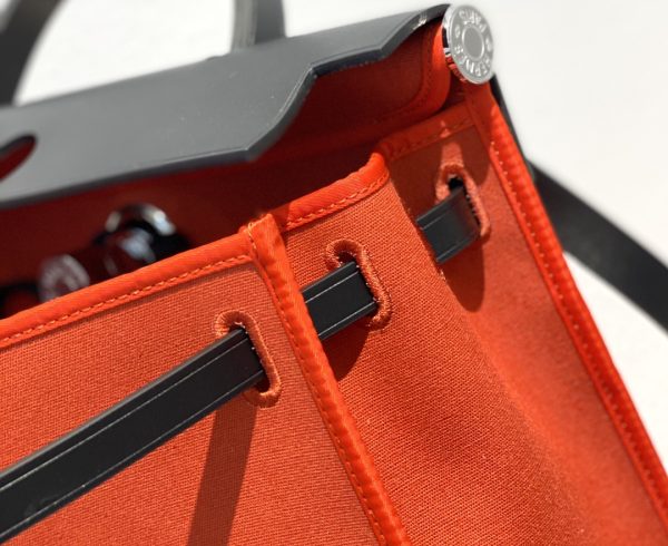 HERMES HERBAG ZIP 31 BAG PALLADIUM HARDWARE ORANGE 31CM