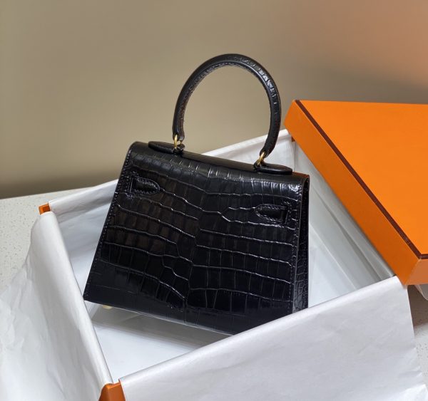 HERMES MINI KELLY K20 GOLD-TONED HARDWARE BLACK 20CM