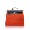 HERMES HERBAG ZIP 31 BAG PALLADIUM HARDWARE ORANGE 31CM