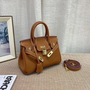 HERMES BIRKIN MINI GOLD HARDWARE EPSOM BROWN 20CM