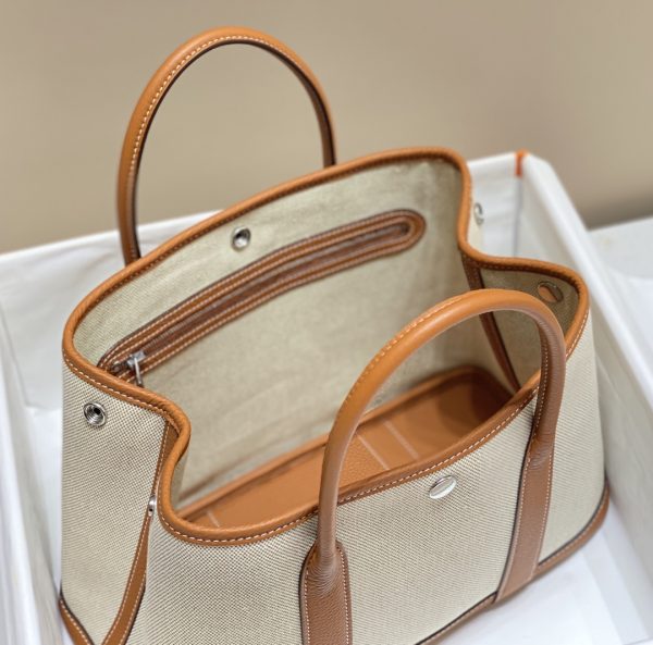 HERMES GARDEN PARTY 30 TOTE BAG BROWN 30CM