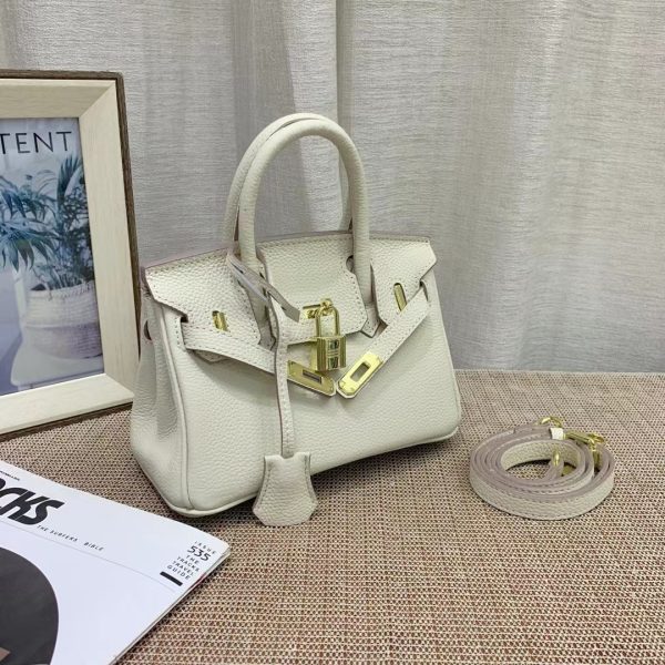 HERMES BIRKIN MINI GOLD HARDWARE EPSOM MILKY WHITE 20CM