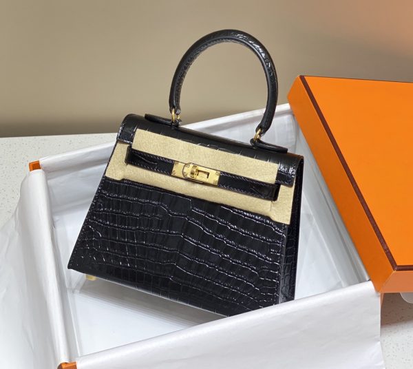 HERMES MINI KELLY K20 GOLD-TONED HARDWARE BLACK 20CM