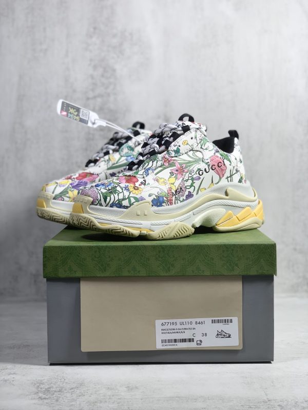 Gucci x Balenciaga The Hacker Project Triple S Flora Print