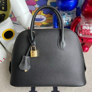 HERMES BOLIDE EPSOM CK89 BLACK GOLD HARDWARE 25CM