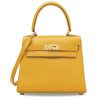 HERMES KELLY 25CM CHEVRE 9D AMBER YELLOW GOLD HARDWARE