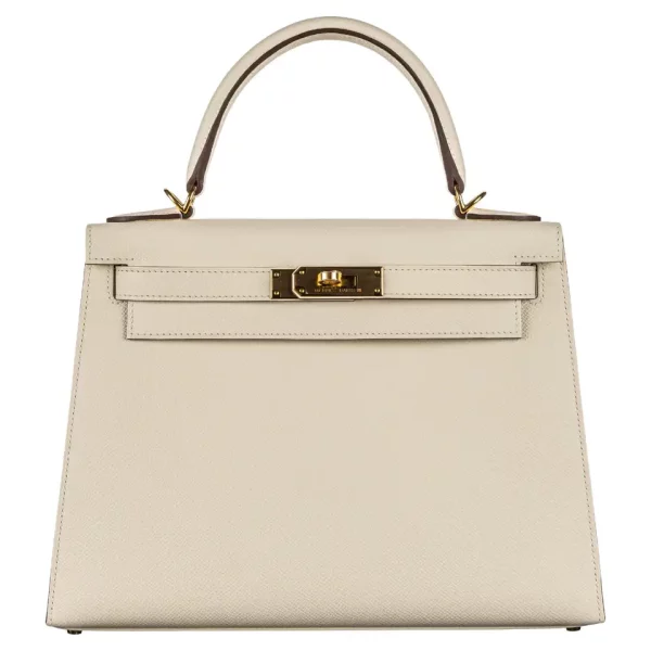 HERMES KELLY 28 EPSOM LIGHT BEIGE 28CM SILVER HARDWARE