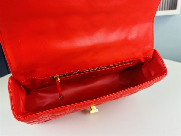 Dior Women Small Dior Caro Bag Supple Cannage Calfskin-Red