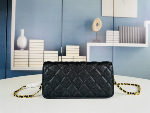 CHANEL Matelasse Classic Flap Bag Lambskin Black Mini