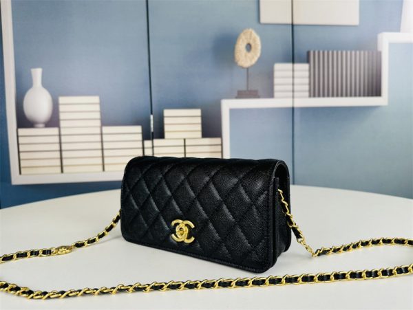 CHANEL Matelasse Classic Flap Bag Lambskin Black Mini