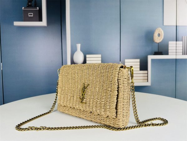 Saint Laurent Jamie Medium Naturale Raffia Shoulder Bag New