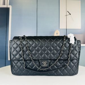 CHANEL LARGE 2.55 IN BLACK CAVIAR